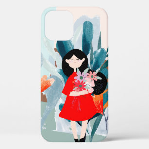 森の漫画美術少女 iPhone 12ケース