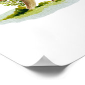 森の澄み渡る水の色のキノコ ポスター (角)