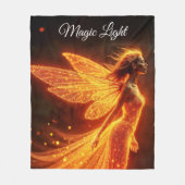 森の火モダン生き物がカラフルを飛ぶ フリースブランケット (正面)