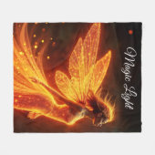 森の火モダン生き物がカラフルを飛ぶ フリースブランケット (正面(横))