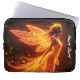 森の火モダン生き物がカラフルを飛ぶ ラップトップスリーブ