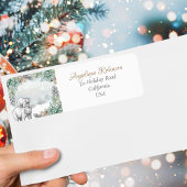 森の灰色は森の木のクリスマスを支える ラベル