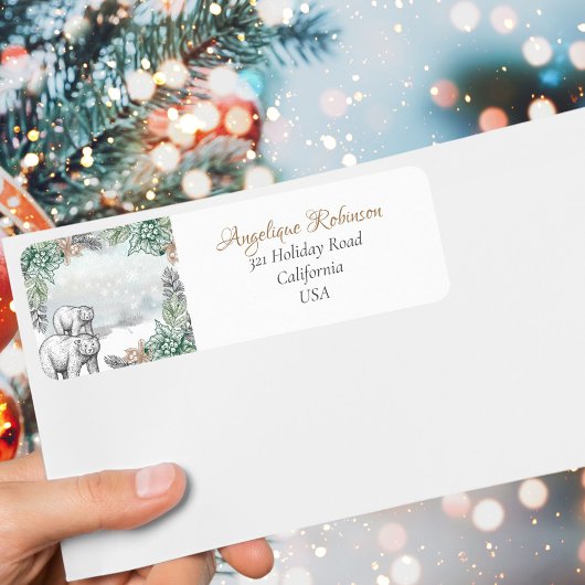 森の灰色は森の木のクリスマスを支える ラベル