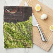 森の灰色トカゲ擦り切れたイ キッチンタオル (四つ折り)