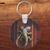 森の灰色トカゲ擦り切れたイ キーホルダー (正面)