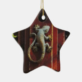 森の灰色トカゲ擦り切れたイ セラミックオーナメント (右)