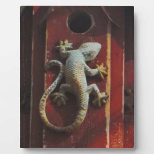 森の灰色トカゲ擦り切れたイ フォトプラーク (正面)