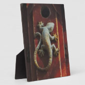 森の灰色トカゲ擦り切れたイ フォトプラーク (側面)