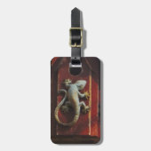 森の灰色トカゲ擦り切れたイ ラゲッジタグ (正面縦)