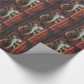 森の灰色トカゲ擦り切れたイ ラッピングペーパー (角)