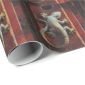 森の灰色トカゲ擦り切れたイ ラッピングペーパー (ロールコーナー)