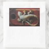 森の灰色トカゲ擦り切れたイ 長方形シール (バッグ)