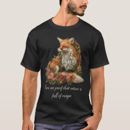 森の狐が刺繍されています。狐は自然が魔法に満ちていることを証明しています。 Tシャツ