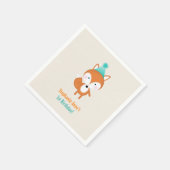 森の狐と風船 スタンダードカクテルナプキン (角)