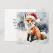 森の狐のフラットホリデーカード シーズンカード (正面/裏面)