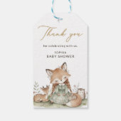 森の狐の女の子ベビーシャワーギフトタグ ギフトタグ (裏面)