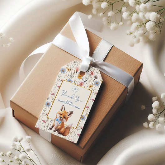 森の狐 お礼タグ ウッドランドベイビーシャワー ギフトタグ