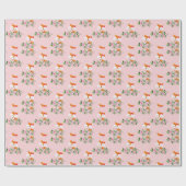森の狐、かわいい狐 ラッピングペーパー (フラット)
