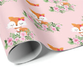 森の狐、かわいい狐 ラッピングペーパー (ロールコーナー)