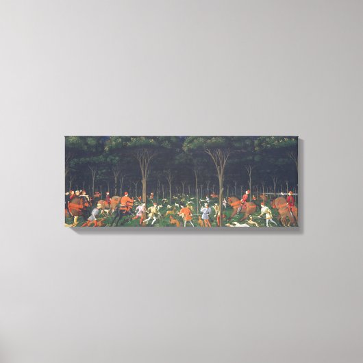 森の狩り（Paolo Uccello著） キャンバスプリント (正面)