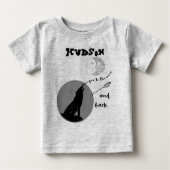 森の狼パーソナライズされた月にあなたを愛する ベビーTシャツ (正面)