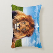 森の王ライオン アクセントクッション (正面(垂直))