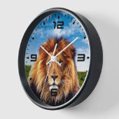 森の王ライオン 壁時計 (傾斜)