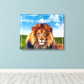 森の王ライオン–15475 キャンバスプリント (インサイチュ (ウッドフロア))