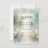 森の王国でのエレガントな花々 ウェディング 出欠カード (正面)