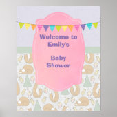 森の生き物と一緒に赤ちゃんシャワーを歓迎 ポスター (正面)