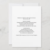 森の生き物ベビーシャワー招待状 水彩画 招待状 (裏面)