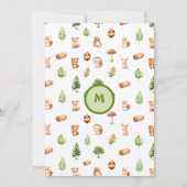 森の生き物素朴の赤ちゃんシャワー 招待状 (裏面)