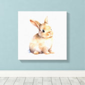 森の生き物 ウサギのプリント キャンバスプリント (インサイチュ (ウッドフロア))