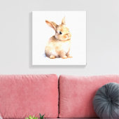 森の生き物 ウサギのプリント キャンバスプリント (インサイチュ (リビング))