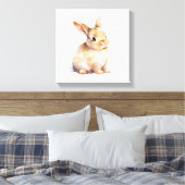 森の生き物 ウサギのプリント キャンバスプリント (インサイチュ (寝室))
