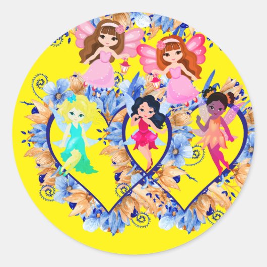 森の生物クラシックラウンドステッカー ラウンドシール (正面)