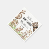 森の男の子お披露目パーティーの招待状 Rustic Woodland Baby Shower Inv スタンダードカクテルナプキン (角)