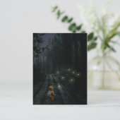 森の男の子の驚くべき夜のシーン ポストカード (スタンド正面)