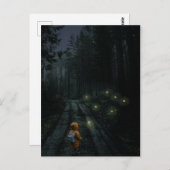 森の男の子の驚くべき夜のシーン ポストカード (正面/裏面)