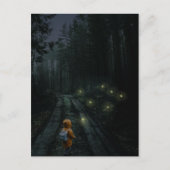 森の男の子の驚くべき夜のシーン ポストカード (正面)