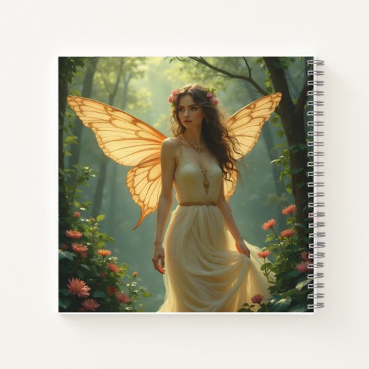 森の白いドレスを着た妖精 ノートブック (裏面)