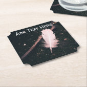 森の白い羽毛 ペーパーコースター (アングル)