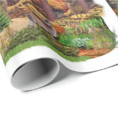 森の白い鹿/秋シーズンコラージュ ラッピングペーパー (ロールコーナー)