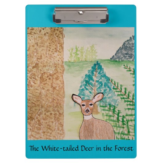 森の白尾の鹿 クリップボード (正面)