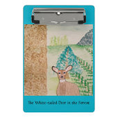 森の白尾の鹿 ミニクリップボード (正面)