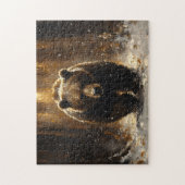 森の白熊絵を描 ジグソーパズル (縦)