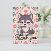 森の神秘的なオオカミ サンキューカード (スタンド正面)