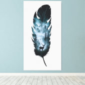 森の神秘的な鹿の羽毛の大きなキャンバス キャンバスプリント (インサイチュ (ウッドフロア))