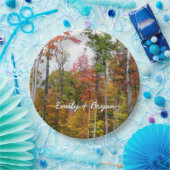 森の秋の写真カラフル秋 ペーパープレート (パーティー)