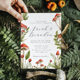 森の秋の水彩タンポポの結婚式 招待状